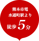 熊本市電 水道町駅より 徒歩5分